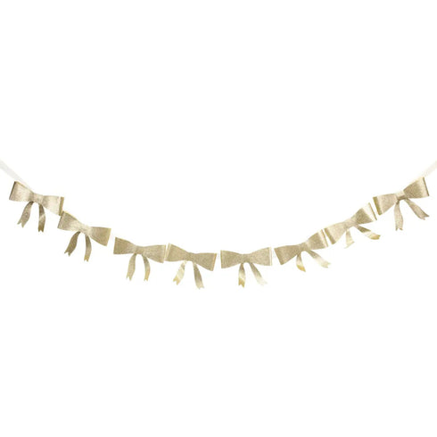Glitter Gold Bows Paper Garland Banner | Christmas Decorating