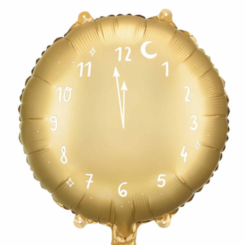 Metallic Gold Clock Balloon New Years Balloons | 18 INCH
