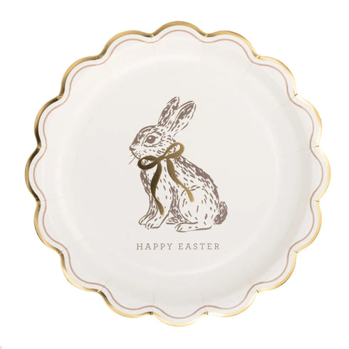 Tan Bunny Paper Party Plates | Package 8