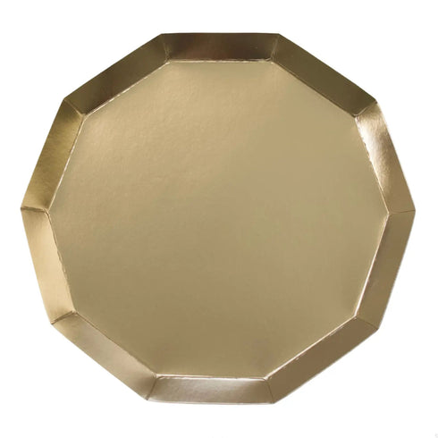 Gold Paper Plates | Gold Trim | 10.75 Inch | Package 8