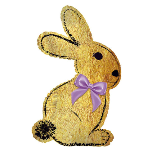 Gold Foil and Pink Bunny Rabbit Balloons | 12 Inch Air Fill