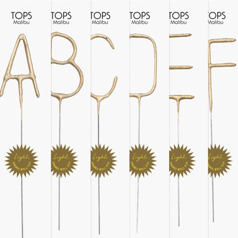Letter Sparkler Candles | Gold | 8 Inches Tall