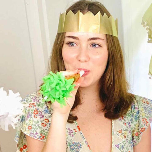 Metallic Gold Tissue Paper Party Crowns