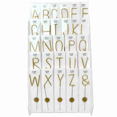 Gold Alphabet Sparkler Letter Candles | A to Z | 8 Inch