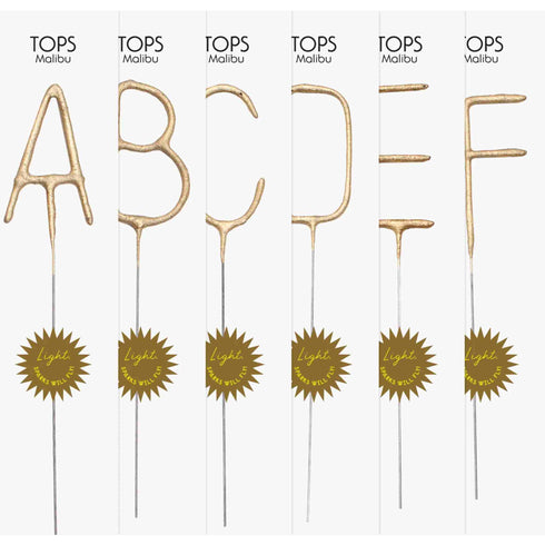 Gold Alphabet Sparkler Letter Candles | A to Z | 8 Inch