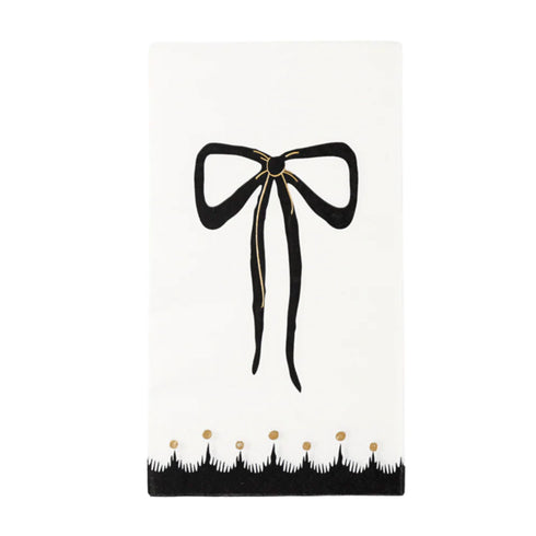 Gothic Black & White Bows Paper Party Napkins | Set 20