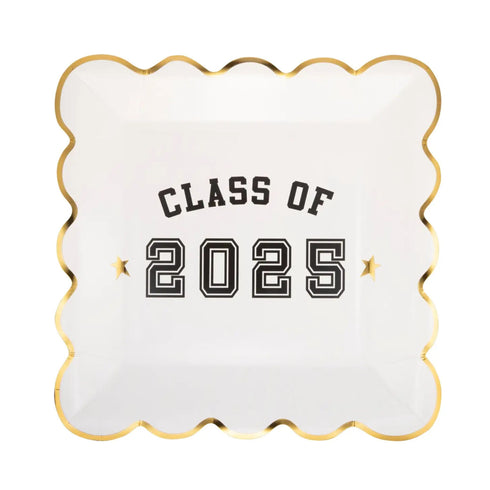 Class of 2025 Graduation Party Square Paper Plates | Package 8