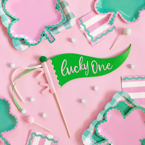 Green Shamrock Clover Paper Napkins | 4.25 x 7.75 Inch | Package 24