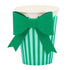 Green Stripe Bows Paper Party Cups | 12 oz | Package 8