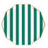 Emerald Green Striped Cabana Paper Plates | Gold Trim | 10.75 Inch | Package 8
