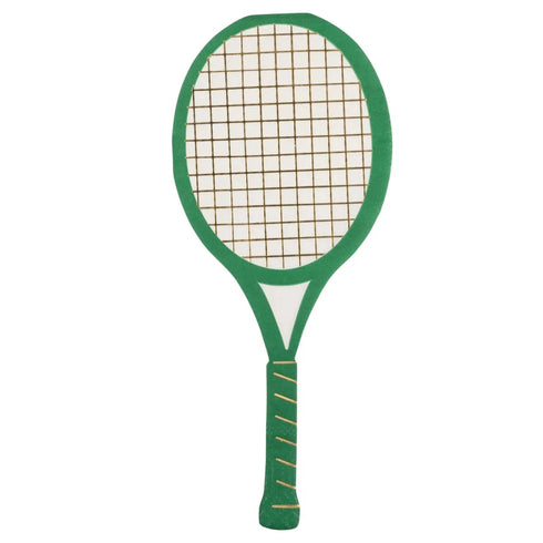 Pink & Green Tennis Racket Shaped Paper Napkins | Package 18