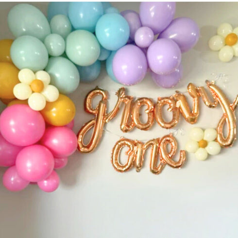 Groovy One Party Letter Balloons | Silver| Gold | Rose Gold