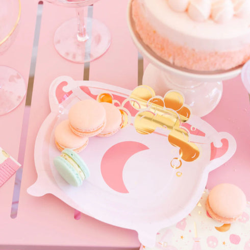 Pink Cauldron Paper Party Plates | Halloween | Set 8