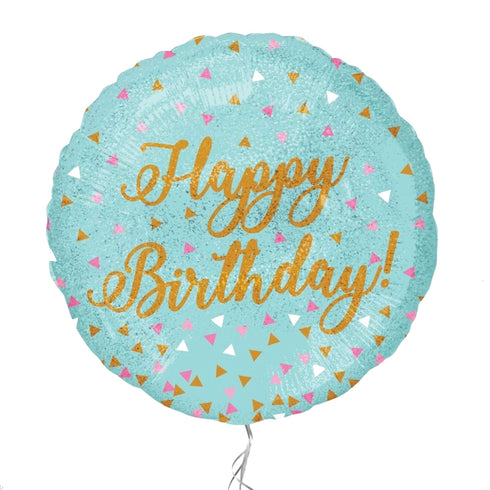 Shimmery Confetti Happy Birthday Balloon | 18 INCH