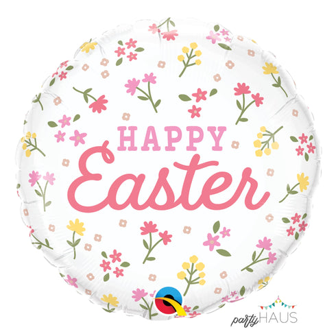 Ditsy Floral Happy Easter Foil Balloons | 18 Inch