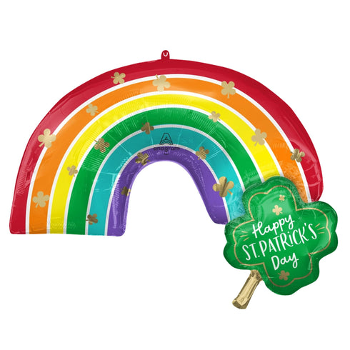 Happy St. Patrick's Day Rainbow Foil Balloons | 33 INCH