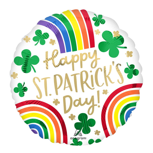 Happy St Patrick's Day Round Foil Balloons | 18 Inch