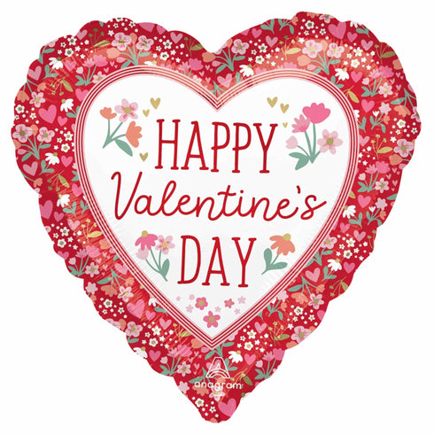 Happy Valentine's Day Balloons | Ditsy Floral | 18 Inch