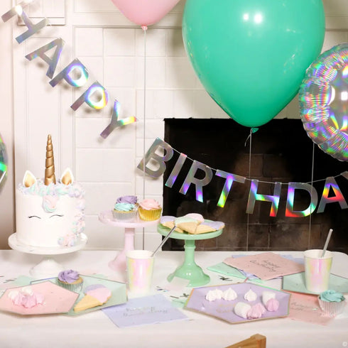 Happy Birthday Paper Banner | Iridescent