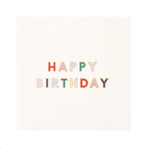 Happy Birthday Small Paper Napkins | Cocktail | Package 20