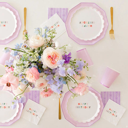 Happy Birthday Small Paper Plates | 8-1/4 Inch | Package 8