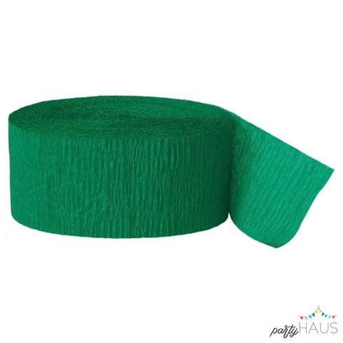 Holiday Green Crepe Paper Party Streamers | 81'
