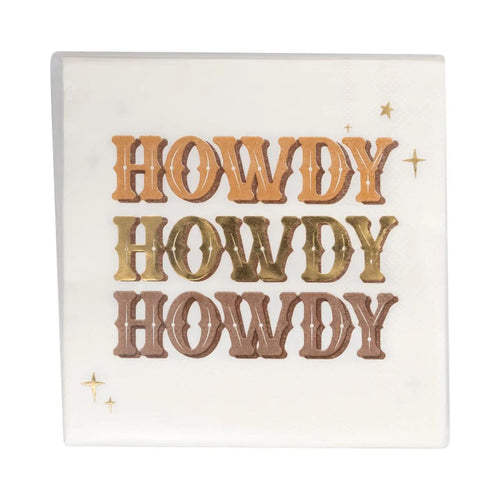 Howdy Cowboy Theme Paper Cocktail Napkins | Package 18