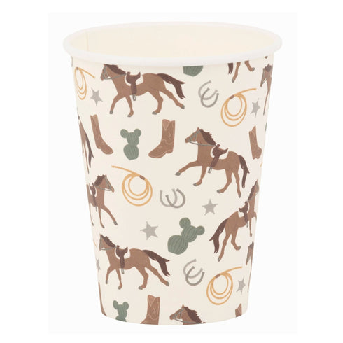 Brown Rodeo Party Paper Cups | Package 8