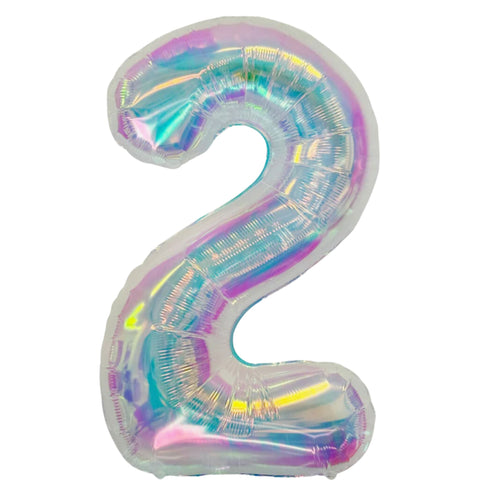 Iridescent Number 2 Balloons | 34 Inch