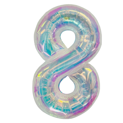 Iridescent Number 8 Balloons | 34 Inch