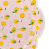 Pink Lemons Paper Plates | 8 Inch Round Scallop Edge | Package 8