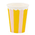 Pink & Yellow Lemonade Striped Paper Cups | 12 Oz | Set 8