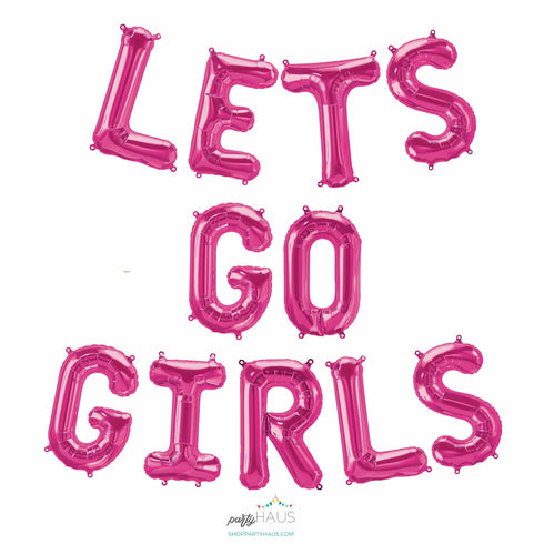 Lets Go Girls Balloon Letter Banner Kit | Disco Cowgirl | Pink | Gold | Silver | Blue | Rose Gold