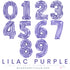 40 INCH | Pastel Lilac Purple Number Balloons