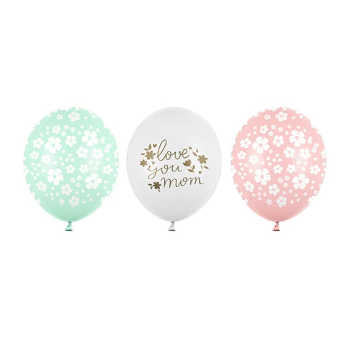 Love You Mom Latex Balloons | 11 INCH | Package 6