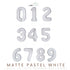 Matte Pastel White | Number Foil Mylar Balloons | 34 INCH