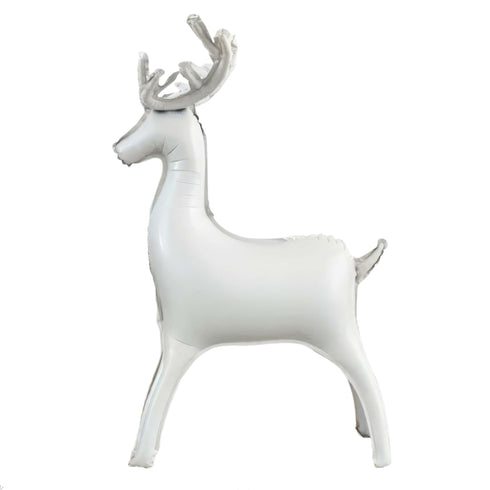 Matte White 3D Reindeer Deer Balloons | 32 or 48 Inch | Air Fill Only