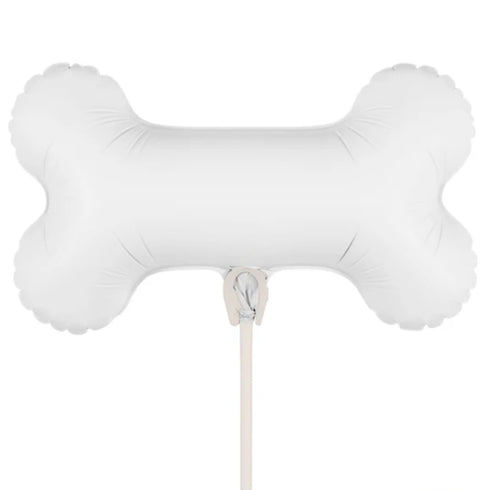 Mini White Dog Bone Foil Balloons | 13 Inch | Air Fill Only