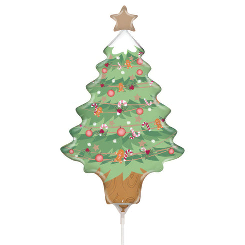 Mini Pastel Christmas Tree Foil Balloons | 14 Inch | Air Fill Only