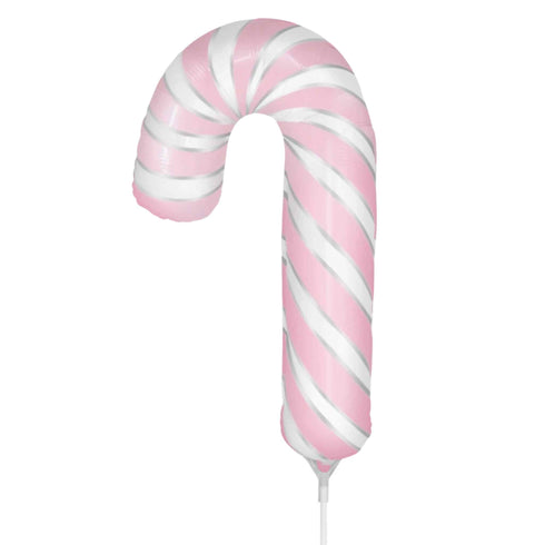 Mini Pink Candy Cane Christmas Foil Balloons | 14 Inch
