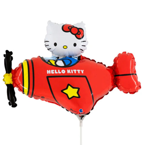 Mini Pink Hello Kitty Pink Airplane Balloons | 14 INCH Air Fill Only | Licensed