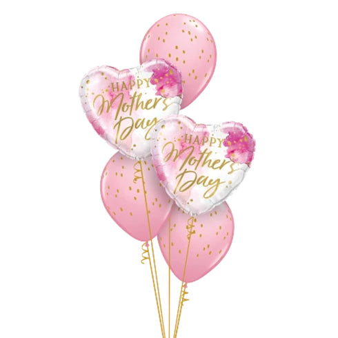 Watercolor Pink Mother's Day Balloon Bouquets | Set of 5