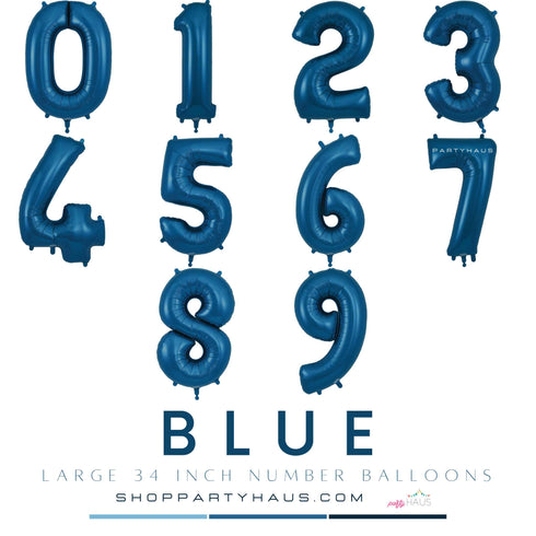Navy Blue Number Balloons | 34 INCH