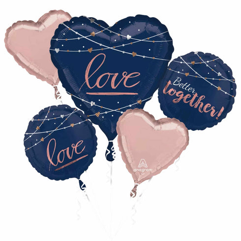 Navy Love Balloon Bouquets | Set of 5 Balloons