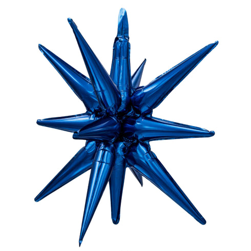 Navy Blue Starburst All In One Foil Balloon | 22 Inch | Air Fill Only