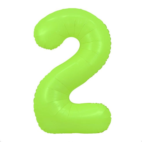 Neon Green Number 2 Balloons | 34 INCH