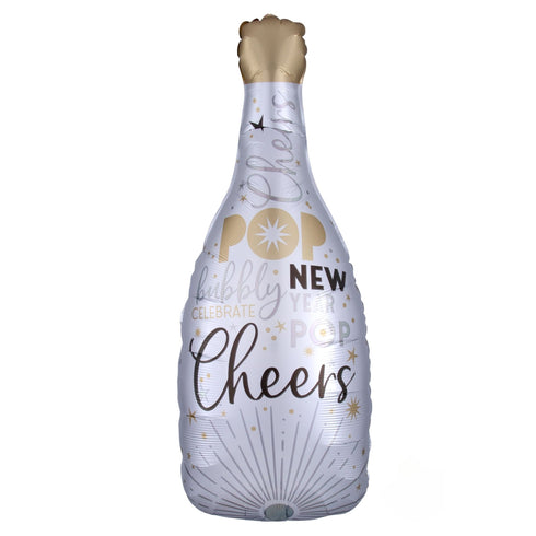 Celebrate Happy New Year Champagne Bottle Balloons | 36 Inch
