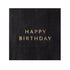 Black Noir Happy Birthday Cocktail Paper Napkins | Package 20