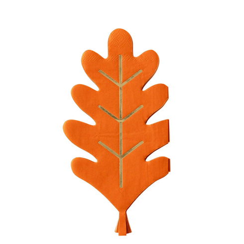Oak Leaf Paper Cocktail Napkins | Burnt Orange | Package 18