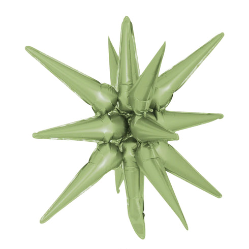 Olive Green Starburst Starburst All In One Foil Balloon | 22 Inch | Air Fill Only
